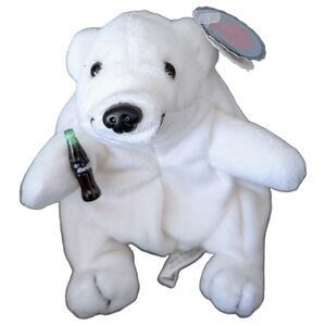 Vintage 1997 Coca-Cola Polar Bear With Bottle Beanie Baby / Stuffed Animal